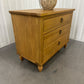 Solid Mellow Oak Large 3 Drawer Bedside Table