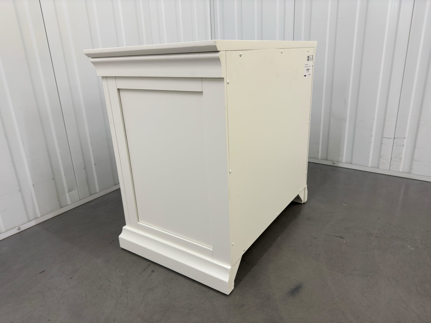 Solid Wood Frame & Warm White Painted 2 Large Drawer Bedside Table RRP £275