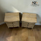 Grey-toned Limewashed Finish Solid Oak & High-Quality Oak Veneer Bedside Tables, Camille Range RRP £799