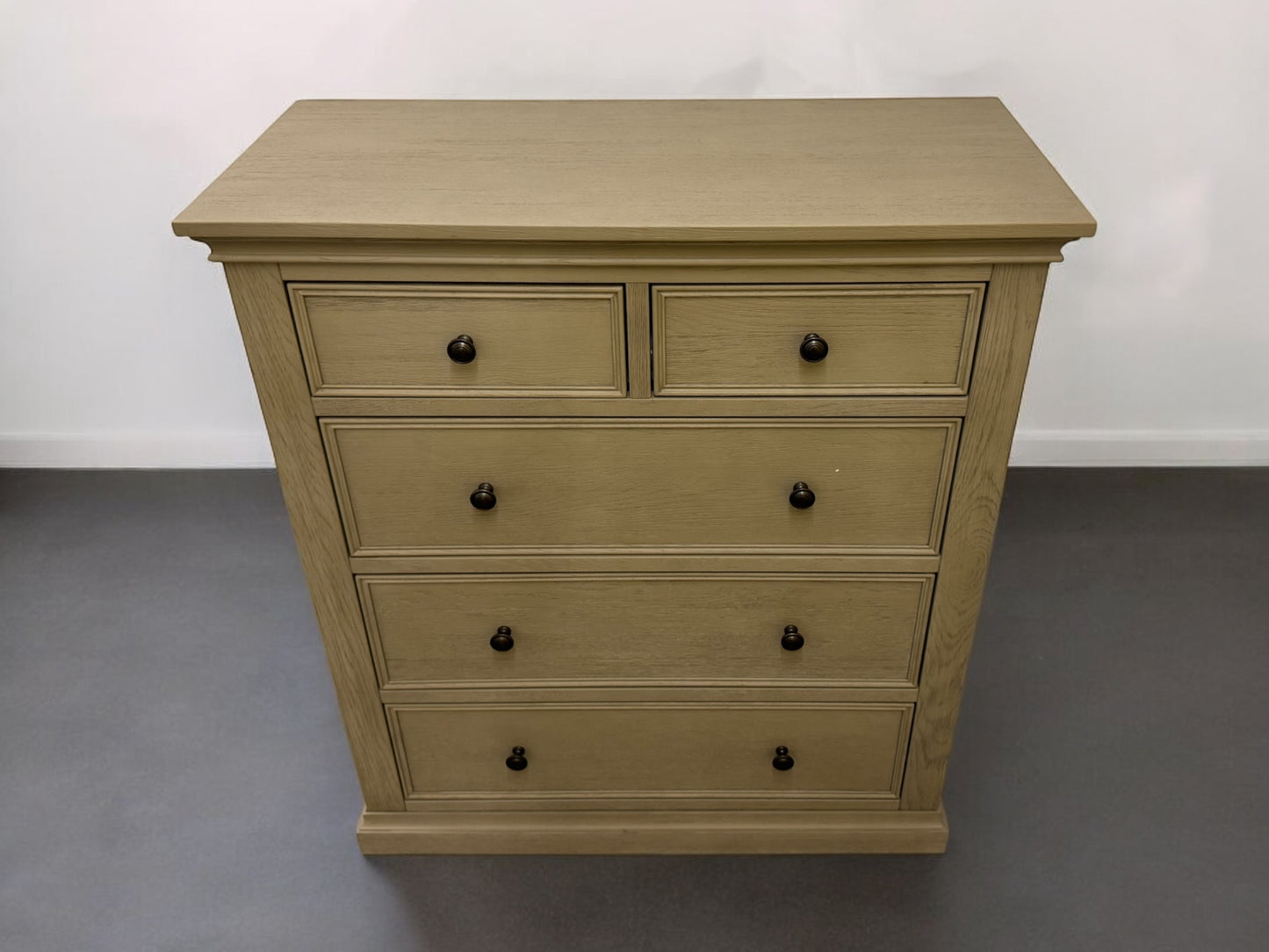 Oak Furnitureland Weathered Oak 5 Drawer Chest, Burleigh Range RRP £599