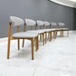 Set of 6 Cloud Grey Fabric Dining Chairs with Oak Legs, From Oak Furnitureland RRP £260 Each
