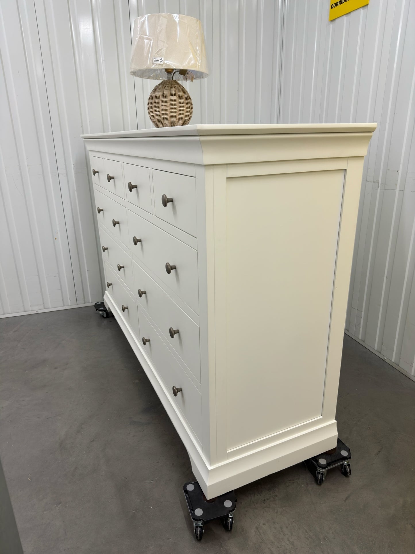 Solid Wood Frame & Warm White Painted 10 Drawer Chest Chantilly