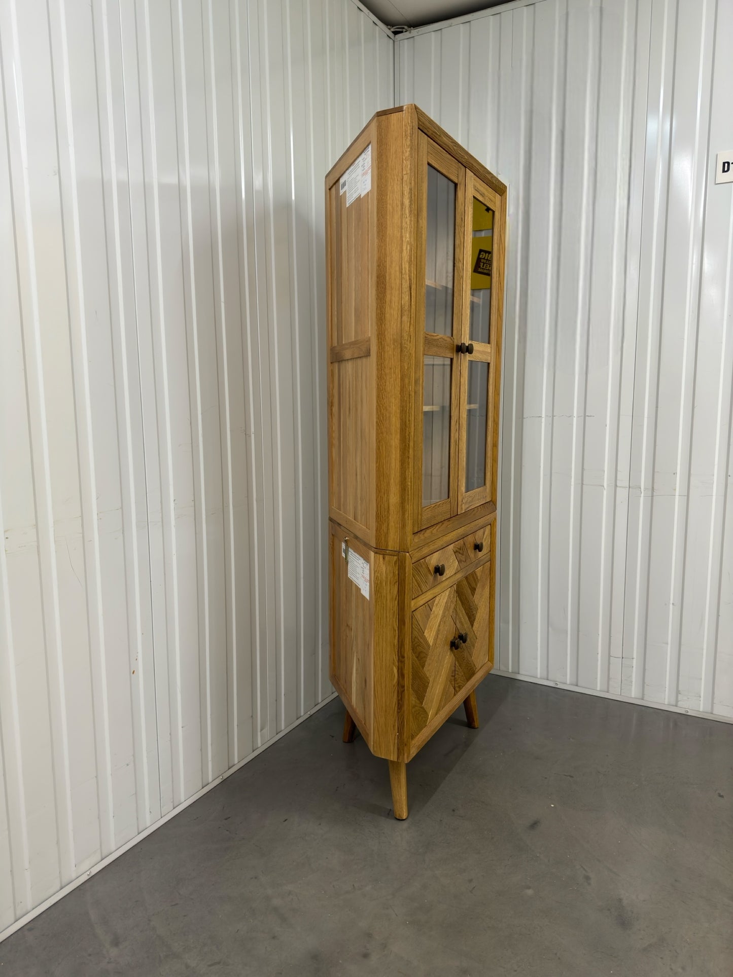 Oak Furnitureland Brushed & Glazed Solid Oak Corner Dresser RRP £749