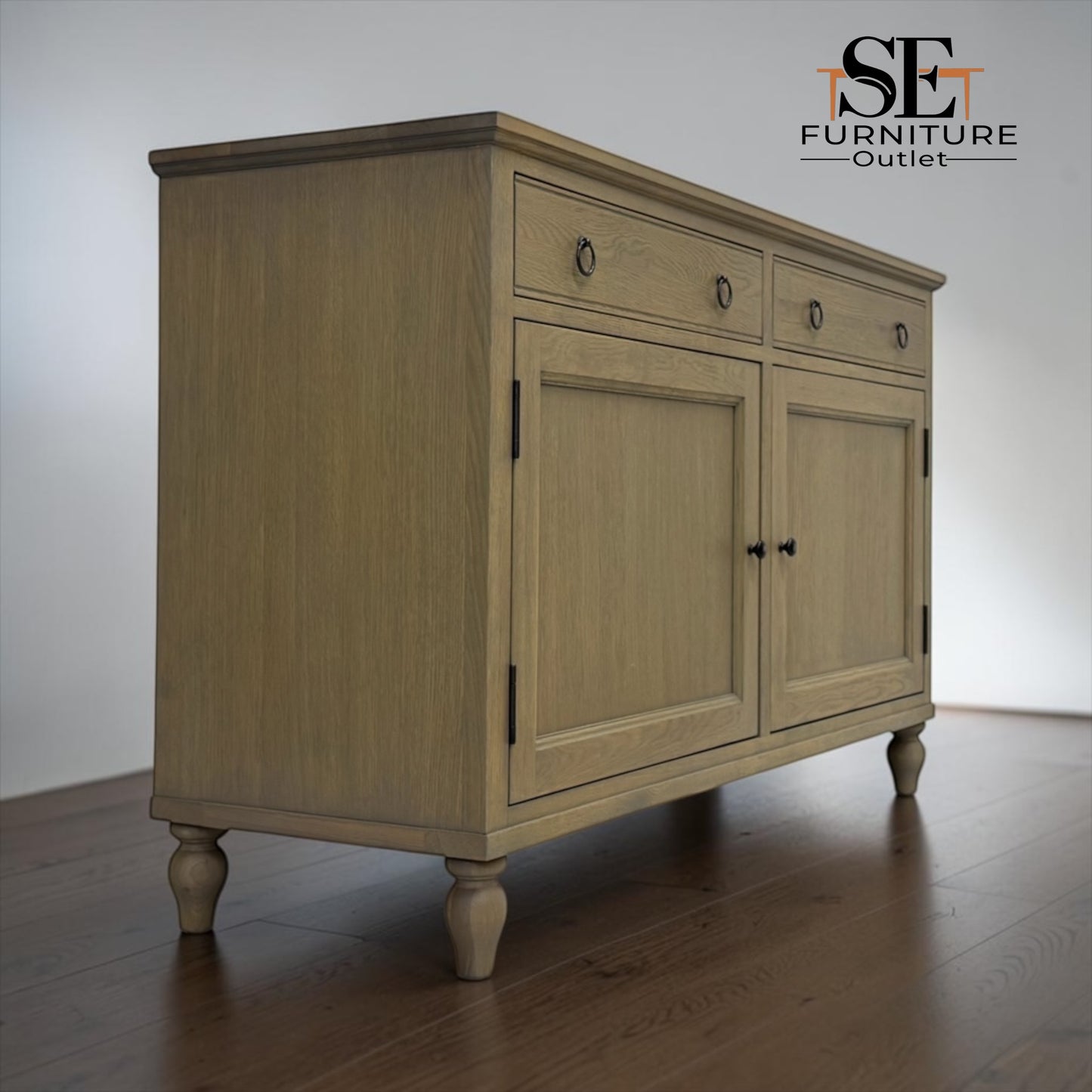 Solid Smoked Oak & Premium Oak Veneer Large Sideboard, Elkstone Range RRP £750