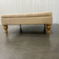 Hand Buttoned Coffee Table Stone Linen With Oak Legs RRP £299