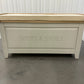 White Washed Oak Top & Grey Painted Shoe Storage & Bench with Cushion RRP £425