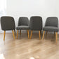 Oak Furnitureland Natural Oak Grey Fabric Dining Chair, Set of 4