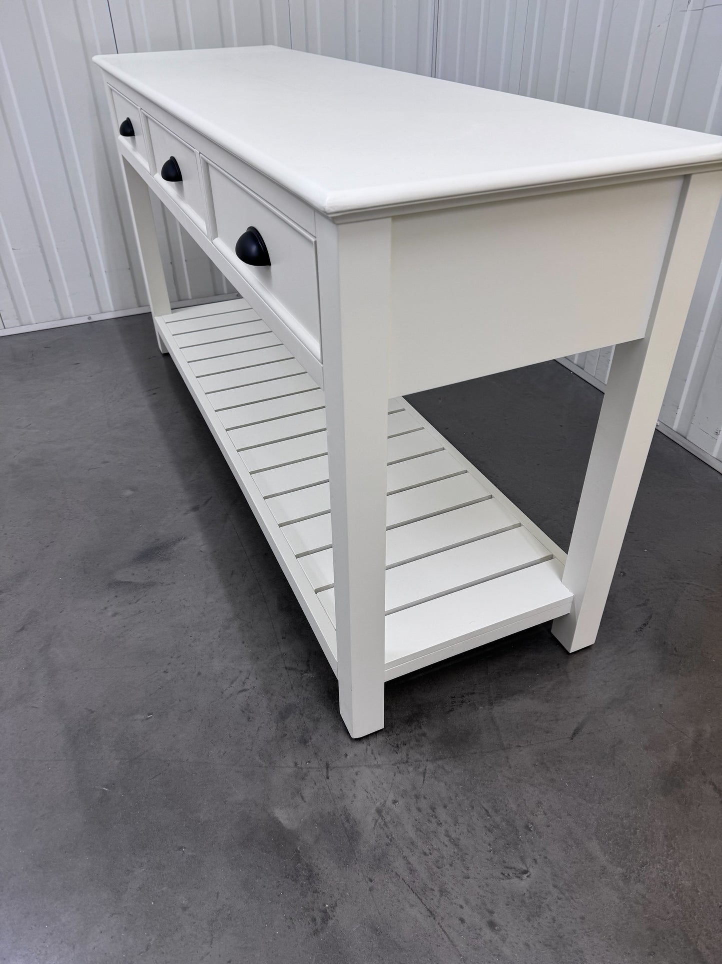 Solid Wood Frame & Warm White Painted Large Console Table RRP £499