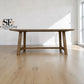 Solid Oak & Quality Oak Veneer 6 Seater Trestle Dining Table with Whitewash Finished, Inglesham Range RRP £699