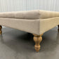 Hand Buttoned Coffee Table Stone Linen With Oak Legs RRP £299