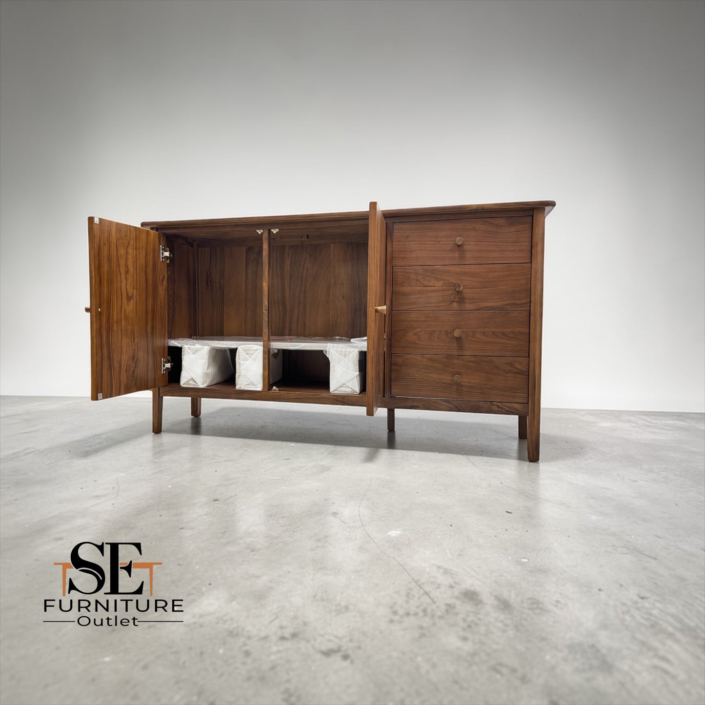 Solid Walnut & Quality Walnut Veneer Sideboard, Barrington Range £850