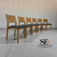 Set of 6 Natural Oak Dining Chairs with Grey Crushed Seat Pads, Ellison Range from Oak Furnitureland, RRP £200 Each.
