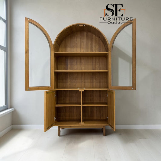 Natural Solid Oak Display Cabinet Belgrave Range From Oak Furnitureland RRP £1139