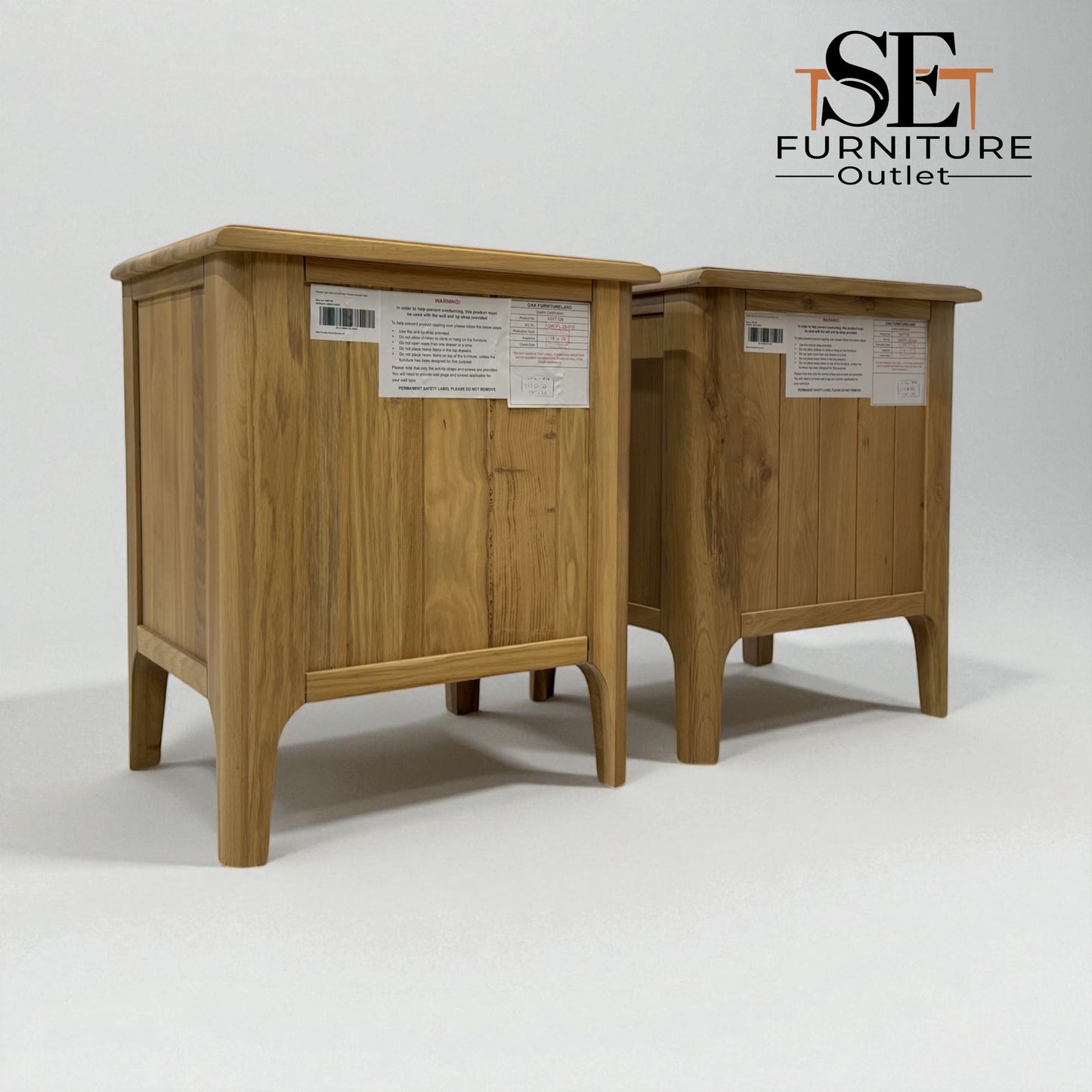 Light Natural Solid Oak 2 Drawer Bedside Tables Newton Range From Oak Furnitureland RRP £498