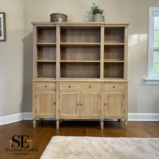 Grey-toned Limewash Finished Oak and High-Quality Oak Veneer Grand Dresser, Camille Range, RRP £2400