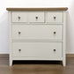 Cotswold Company White Wax Finished Oak Top & Pure White Painted 5 Drawer Chest RRP £425