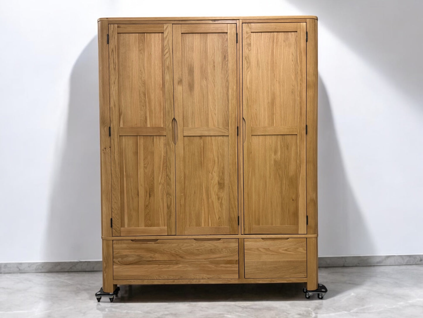 Oak Furnitureland Natural Solid Oak Triple Wardrobe Romsey Range RRP £1449
