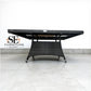 Moda Furnishings Premium Quality 4-Seater Square Table with Glass Top & Charcoal Firepit