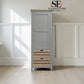 Solid Oak Top & Solid Wood Frames Narrow Larder, Chester Dove Grey RRP £999