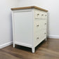 Cotswold Company White Wax Finished Oak Top & Pure White Painted 5 Drawer Chest RRP £425