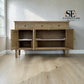 Grey-toned Limewashed Finish Solid Oak & High-Quality Oak Veneer 3 Door Sideboard, Camille Range, RRP £1099