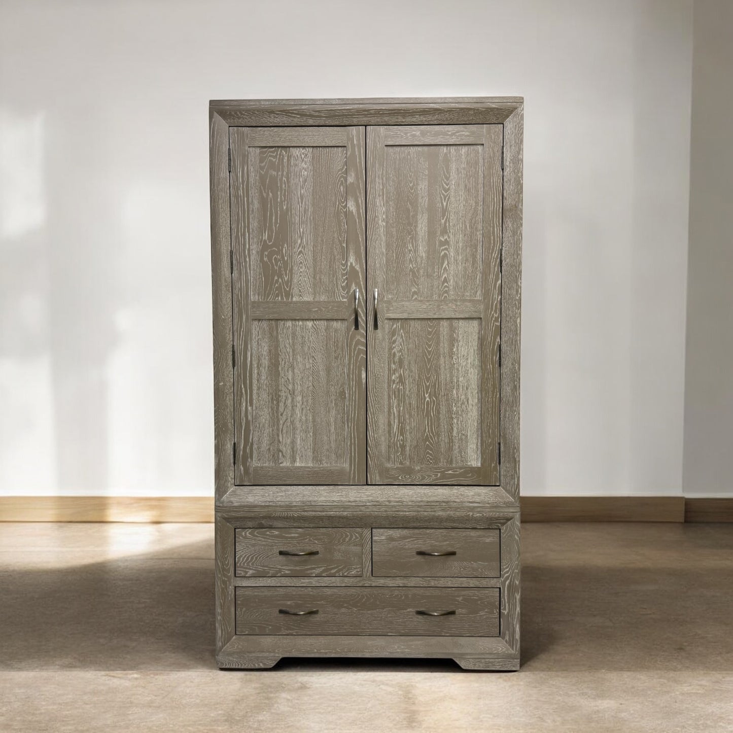 Grey Washed Solid Oak Kitchen Larder, Willow Range From Oak Furnitureland  RRP £1449