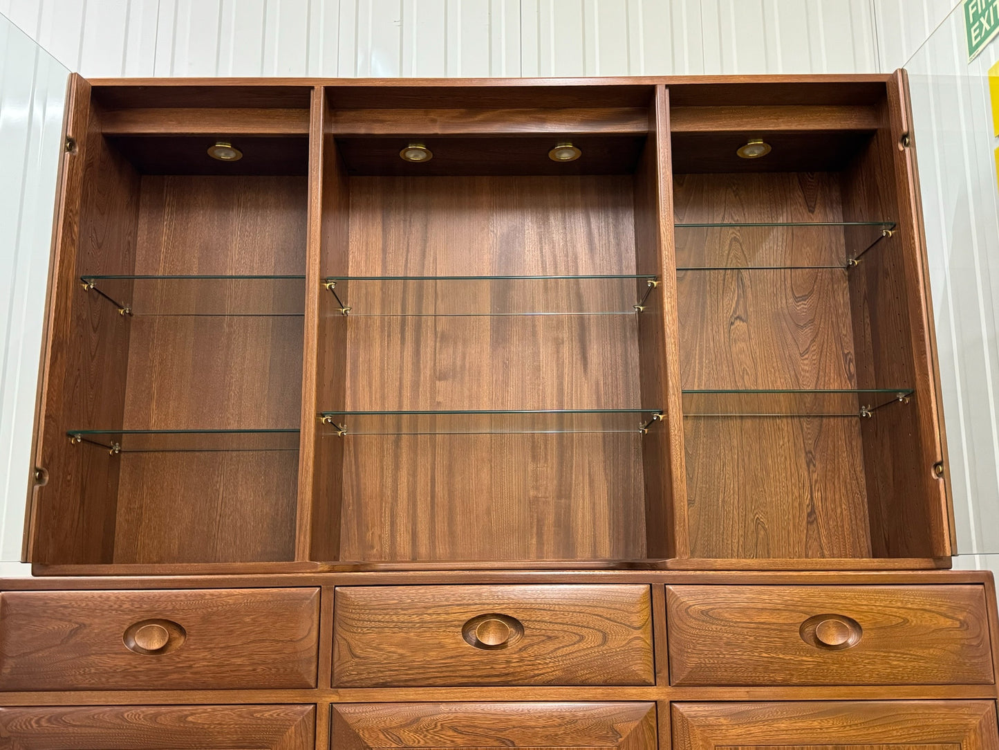 Ercol Solid Ash Wood Windsor Display Top & Sideboard with Lights