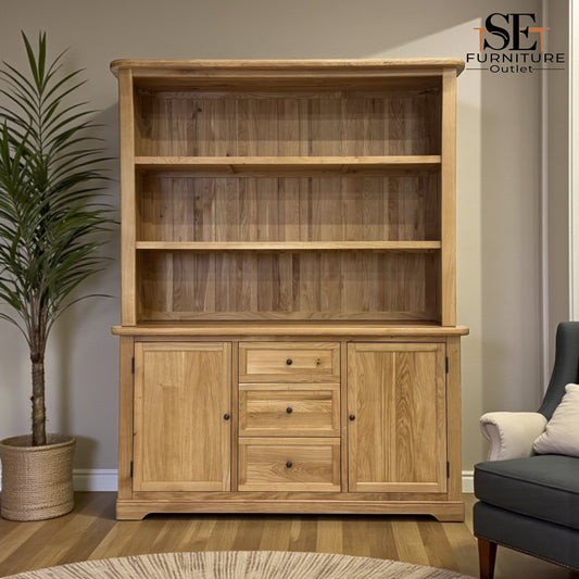 Natural Solid Oak Large Dresser, Brennan Range from Oak Furnitureland, RRP £1579