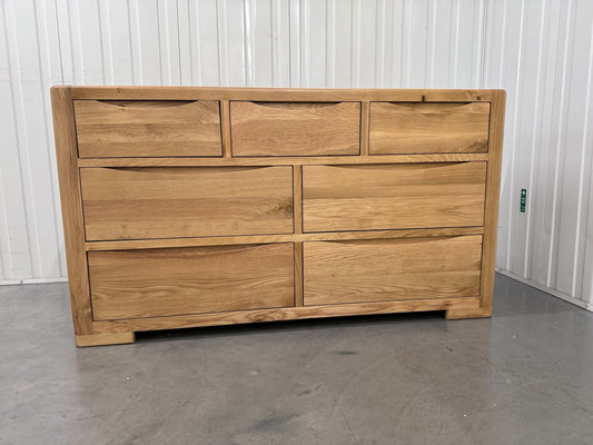 Solid Oak 7 Drawer Chest w/Curved Edges and Corners w/Dovetail Joints RRP £879