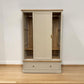 Oak Furnitureland Natural Oak & Grey Painted Double Wardrobe Henley Range RRP £899