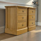 Set of 2 Whitewashed Finish Solid Oak & Oak Veneer Bedside Tables with Soft-Close Drawers RRP £899