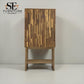 Solid Acacia Wood Display/Drinks Cabinet with Glass Panel Doors From Oak Furnitureland