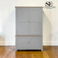Solid Oak Top & Solid Wood Frames Hideaway Home Office, Chester Dove Grey Range RRP £1799