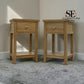 Set of 2 Whitewashed Finish Solid Oak & Oak Veneer 1 Drawer Bedside Tables, Inglesham Range RRP £398