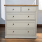 Natural Solid Oak & Painted 5 Drawer Chest of Drawers, Henley Range From Oak Furnitureland RRP £629