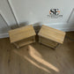 Set of 2 Grey-toned Limewashed Finish Solid Oak Sofa Tables from the Camille Range RRP £500