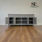 White Wax Finished Oak Top & Solid Wood Frames Extra Large Sideboard, Chester Dove Grey Range RRP £899