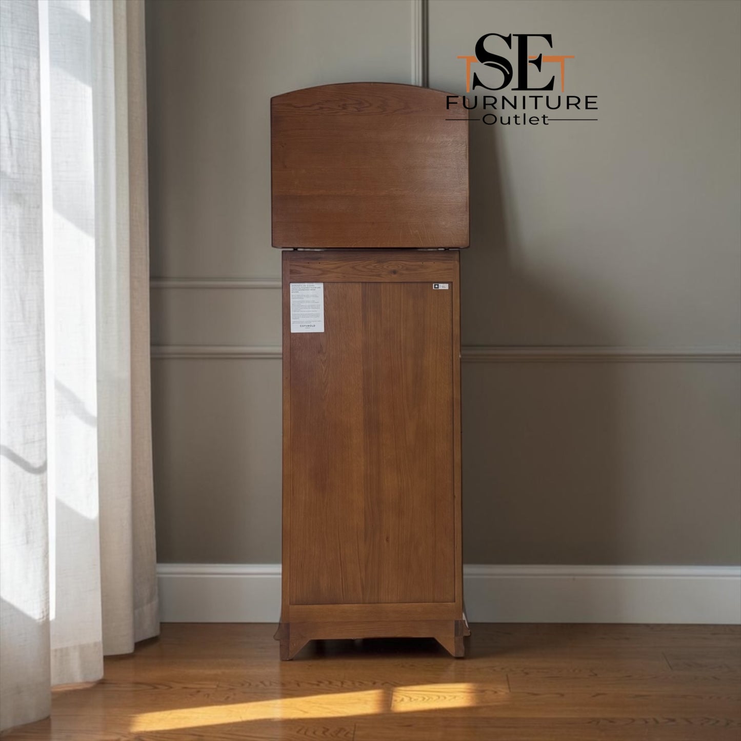 Solid Oak & Oak Veneer Vanity Tallboy, Winchcombe Dark Oak Range RRP £899