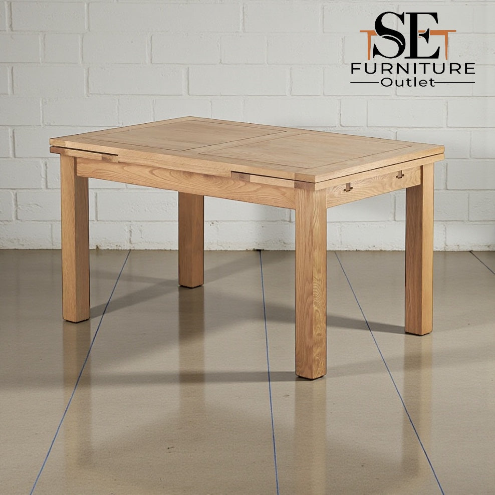 Natural Solid Oak Extending Dining Table, 6 to 8 Seater, Dorset Range From Oak Furnitureland RRP £759