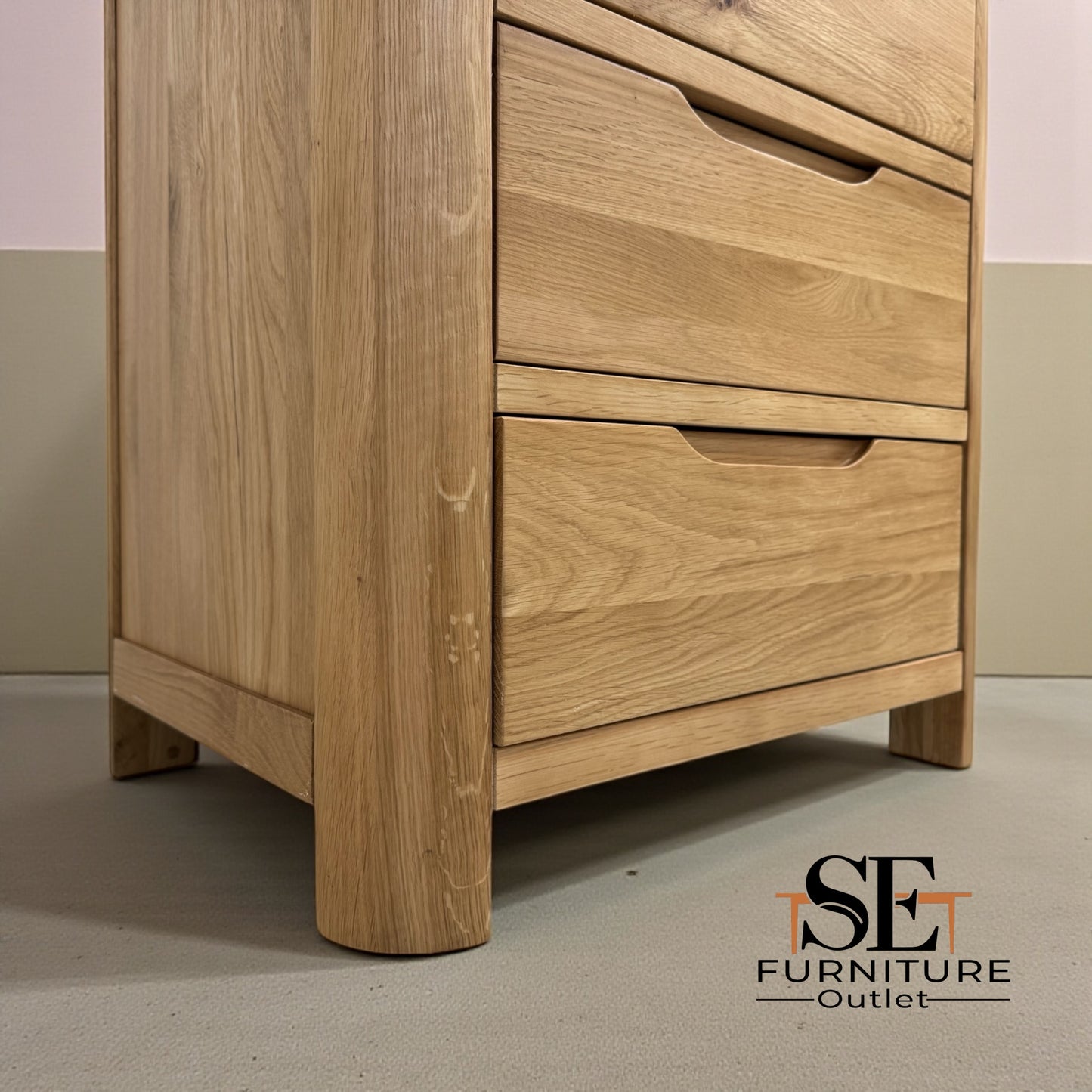 Natural Solid Oak Tallboy Romsey Range From Oak Furnitureland RRP £499