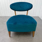 Sea Green Velvet Fabric Casual Chair With Solid Oak Frame RRP £589