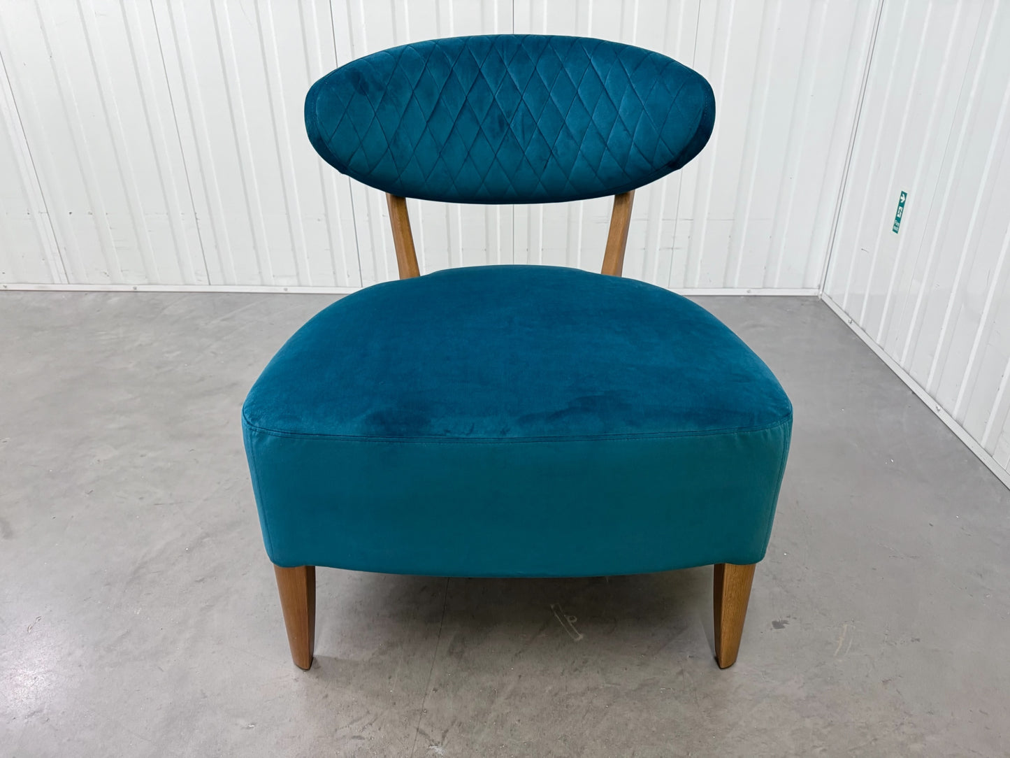 Sea Green Velvet Fabric Casual Chair With Solid Oak Frame RRP £589