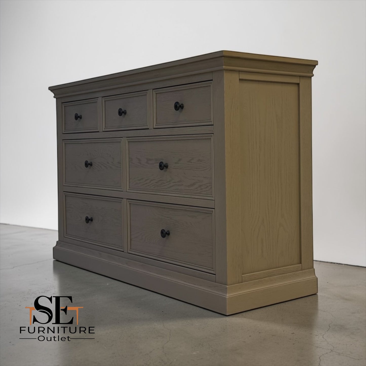 Weathered Oak 7 Drawer Chest, Burleigh Range From Oak Furnitureland RRP £789