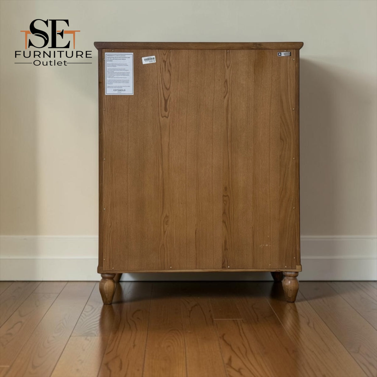 Solid Oak & Quality Oak Veneer 4-Drawer Chest, Elkstone Mellow Oak Range, RRP £599