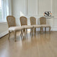 Set of 4 Grey-toned Limewashed Finish Solid Oak Rattan Back Dining Chairs, Camille Range RRP £1196