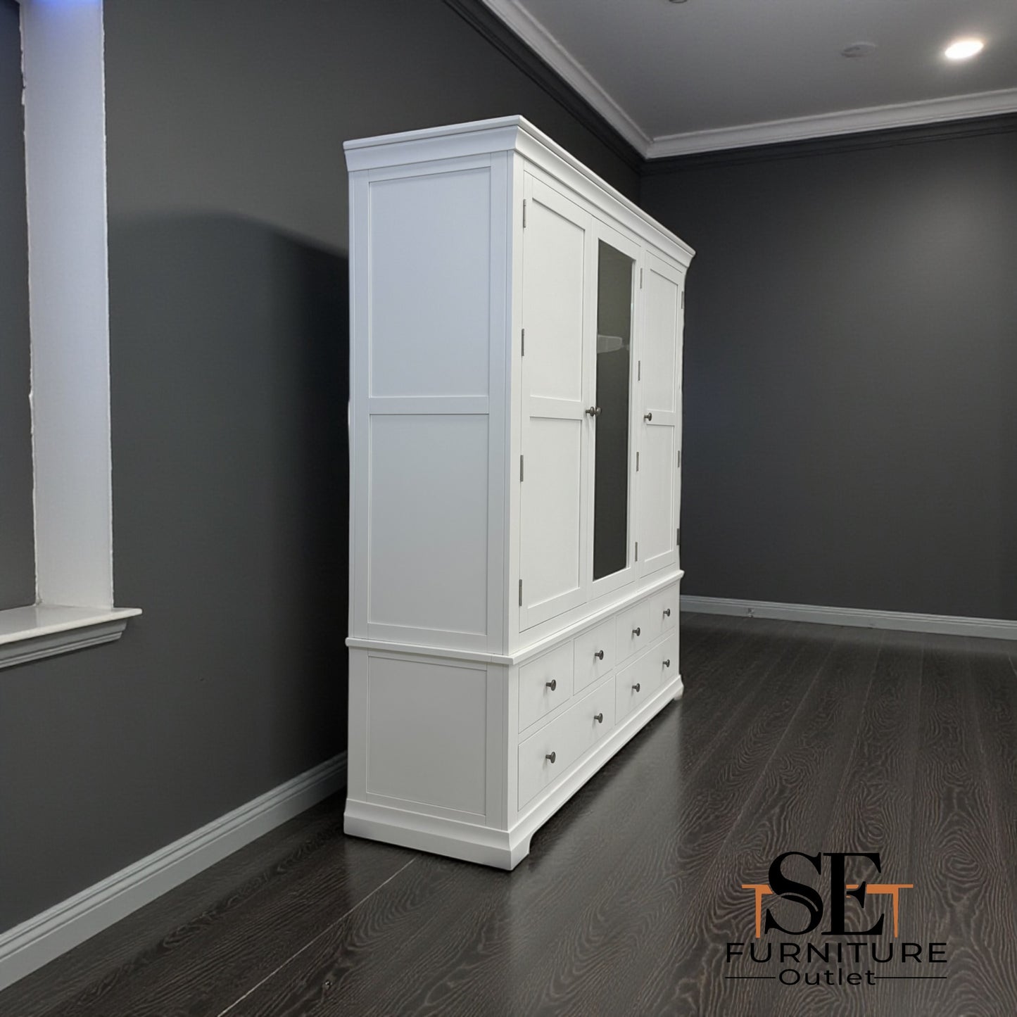 Solid Wood Frames & Warm White Painted Chantilly Grand Triple Wardrobe RRP £1899