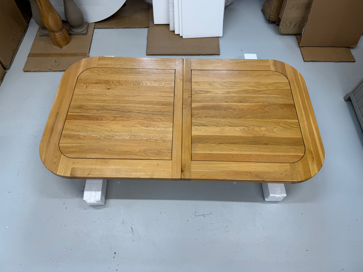 Natural Solid Oak Extending Dining Table, 10 to 12 Seater Hercules Range From Oak Furnitureland RRP £1099