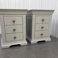 Solid Wood Frame Pebble Grey Bedside Tables RRP £169 Each