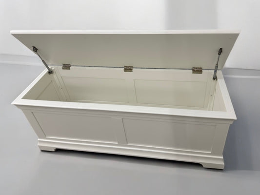 Solid Hardwood & Warm White Painted Wide Blanket Box RRP £425