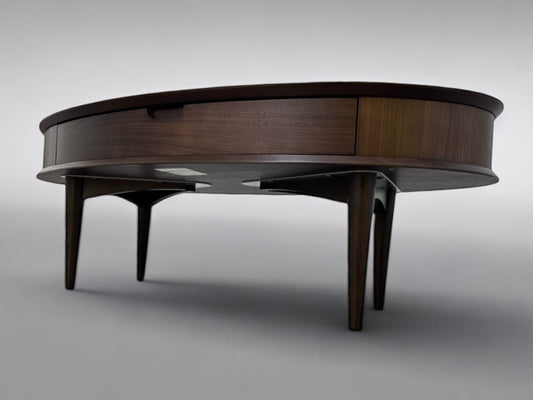 Bentleys Solid Walnut Oval Coffee Table With Drawer RRP £519